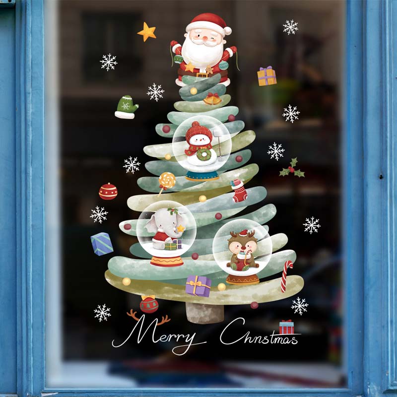 Weihnachtsdekoration Fensteraufkleber