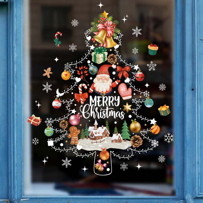 Weihnachtsdekoration Fensteraufkleber