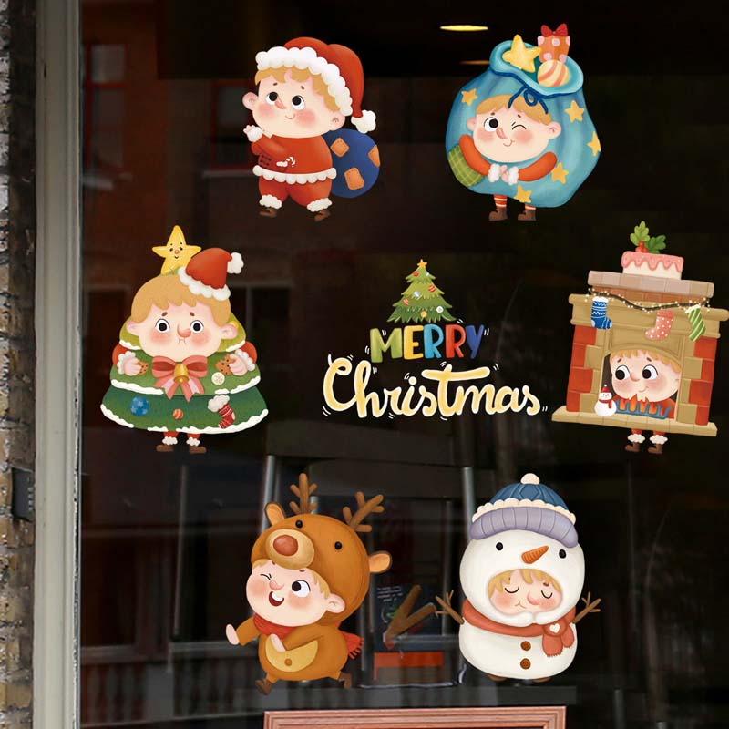 Weihnachtsdekoration Fensteraufkleber