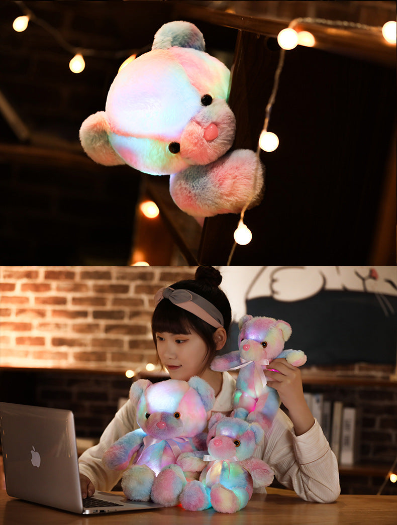 🎄❤️Weihnachtsangebot: 60% Rabatt 🧸Teddybär, buntes LED-Licht, Stofftiere