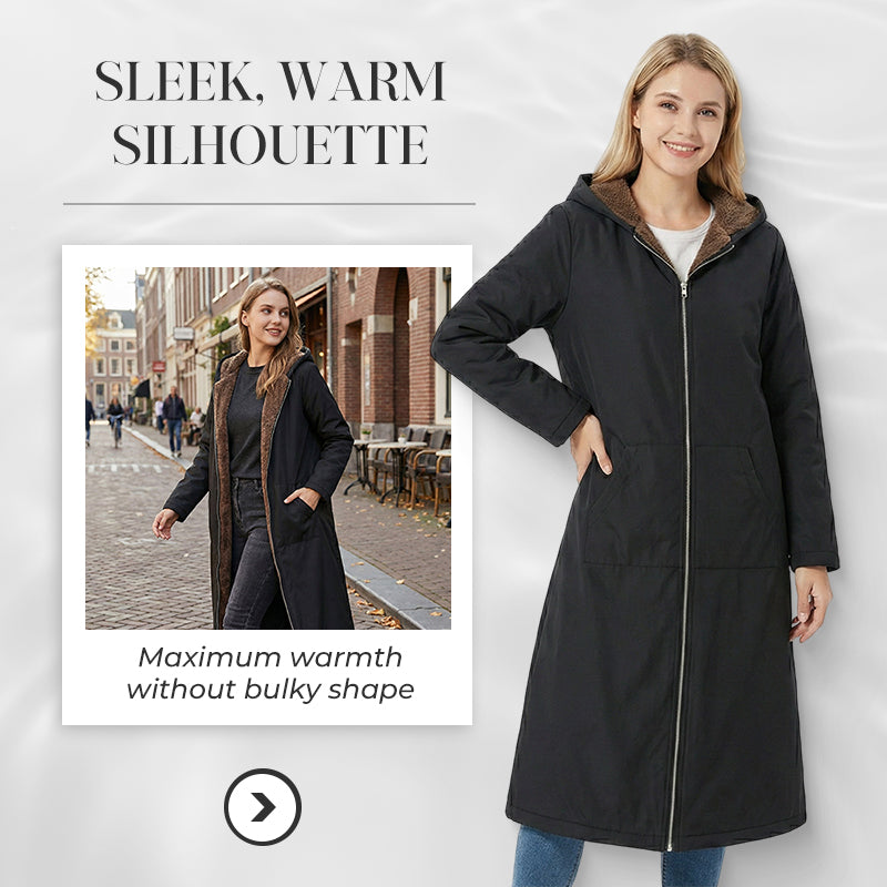 Fröhliches Neujahr! 60% auf alles 🎊⏰Langer Damen Vintage-Parka mit kuscheligem Futter und Kapuze