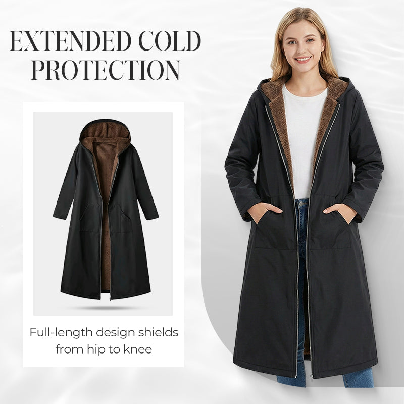 Fröhliches Neujahr! 60% auf alles 🎊⏰Langer Damen Vintage-Parka mit kuscheligem Futter und Kapuze