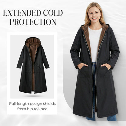Fröhliches Neujahr! 60% auf alles 🎊⏰Langer Damen Vintage-Parka mit kuscheligem Futter und Kapuze