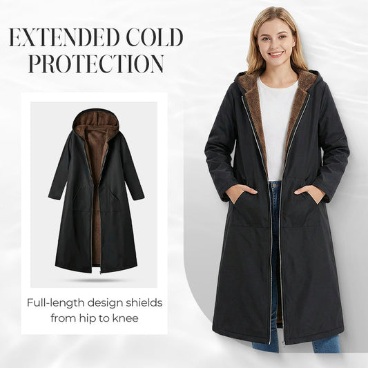 Fröhliches Neujahr! 60% auf alles 🎊⏰Langer Damen Vintage-Parka mit kuscheligem Futter und Kapuze