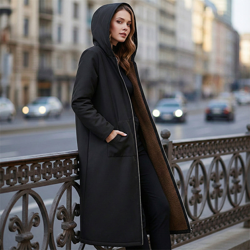 Fröhliches Neujahr! 60% auf alles 🎊⏰Langer Damen Vintage-Parka mit kuscheligem Futter und Kapuze