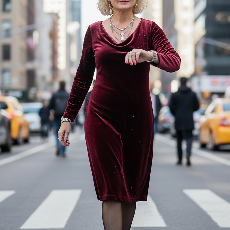 Langärmeliges Kleid Sparkle für Damen