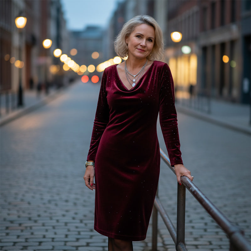 Langärmeliges Kleid Sparkle für Damen