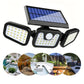Solar-Wandleuchte mit 3 Leuchtenköpfen und Sensor-Beleuchtung