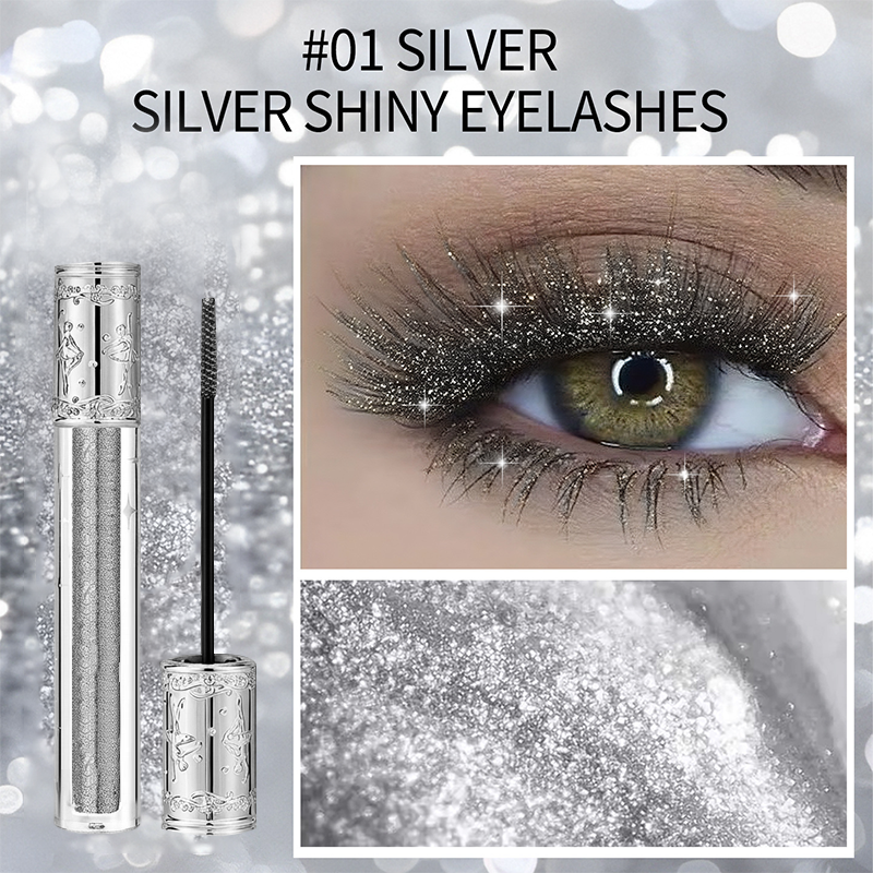 Wasserfeste Glitzer-Mascara mit langem Halt