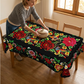🌺 Mexikanische Tischdecke mit Blumenmuster – Elegant &amp; Fleckenfest für Ihr Esszimmer!