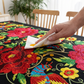 🌺 Mexikanische Tischdecke mit Blumenmuster – Elegant &amp; Fleckenfest für Ihr Esszimmer!