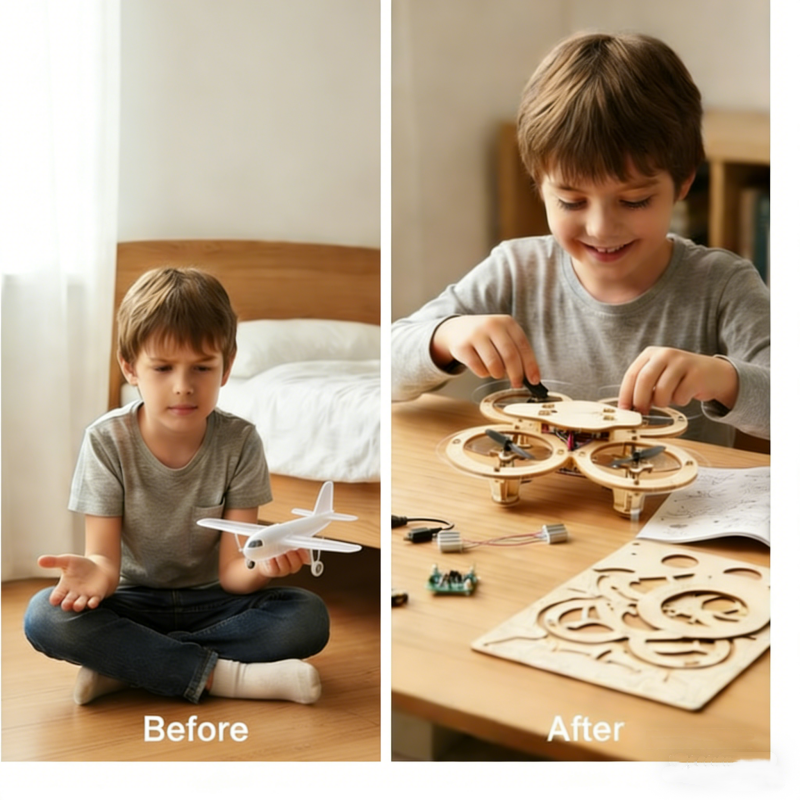 ✈️DIY-Bausatz für Kinder zum Bauen einer Holzdrohne