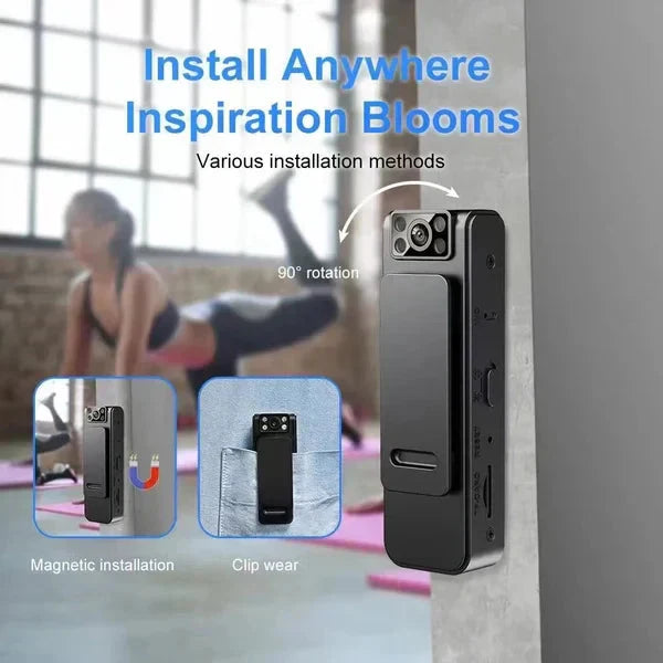 WiFi Mini-Bodycam mit 1080P – Tragbare Sport- & Outdoor-Kamera für Aufnahmen in HD 📷🚶‍♂️