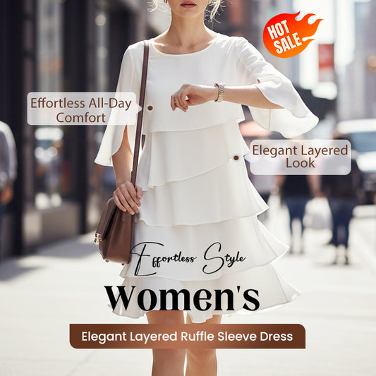 🎁 50 % RABATT! Elegantes, mehrlagiges Rüschenkleid für Damen – Müheloser Stil für jeden Anlass 💃