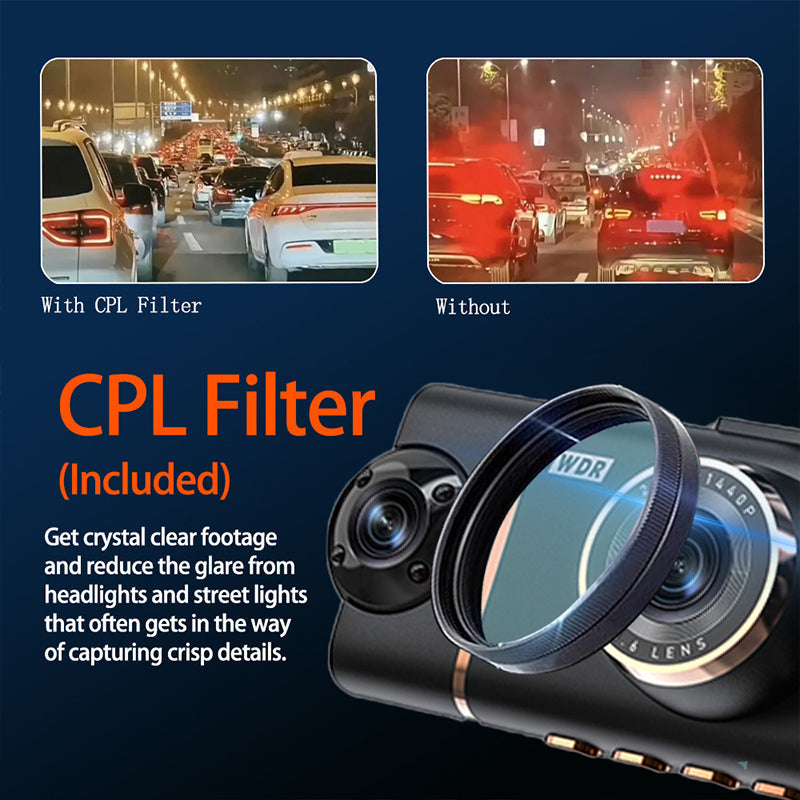 🏆60% RABATT 🚗 📹4-Channel HD Dashcam with Front Interior Rear Recording