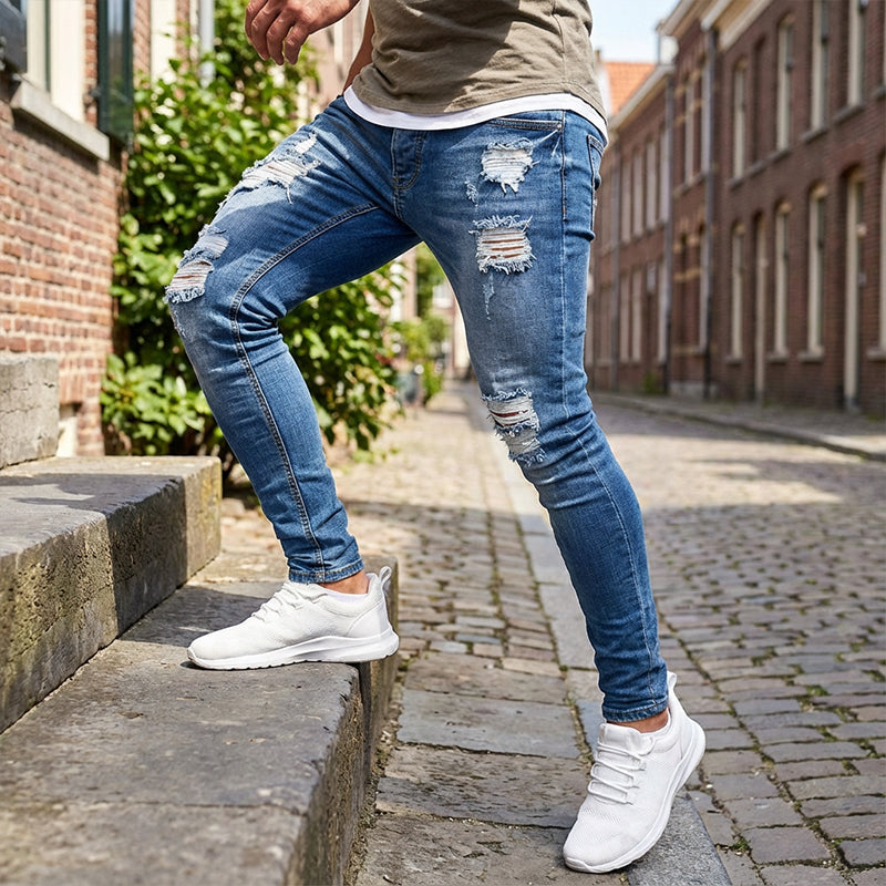 💘 Valentinstagsangebot: 50% Rabatt! 👖 Stylische Ripped Skinny Jeans für Herren: Moderner Zerrissener-Look + Bequeme Baumwolle – Für einen lässig-coolen Style!