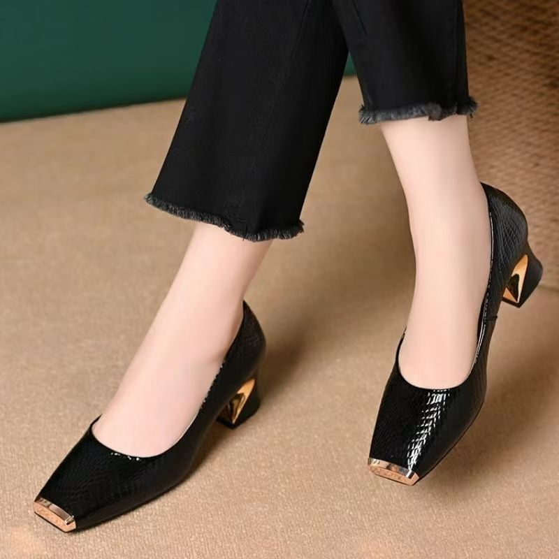 👠 50% RABATT! 🐍 Damenpumps mit Schlangenmuster & Blockabsatz – Stilvoll, Bequem & Perfekt für Besondere Anlässe ✨