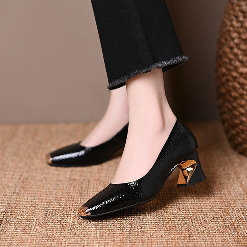 👠 50% RABATT! 🐍 Damenpumps mit Schlangenmuster & Blockabsatz – Stilvoll, Bequem & Perfekt für Besondere Anlässe ✨