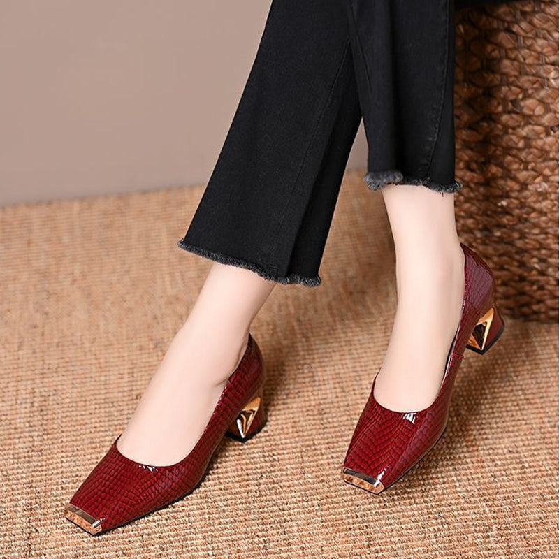 👠 50% RABATT! 🐍 Damenpumps mit Schlangenmuster & Blockabsatz – Stilvoll, Bequem & Perfekt für Besondere Anlässe ✨