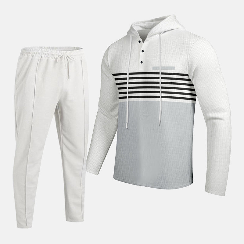 👕 Herren-Trainingsanzug mit Kapuze und Farbblock-Design 👖
