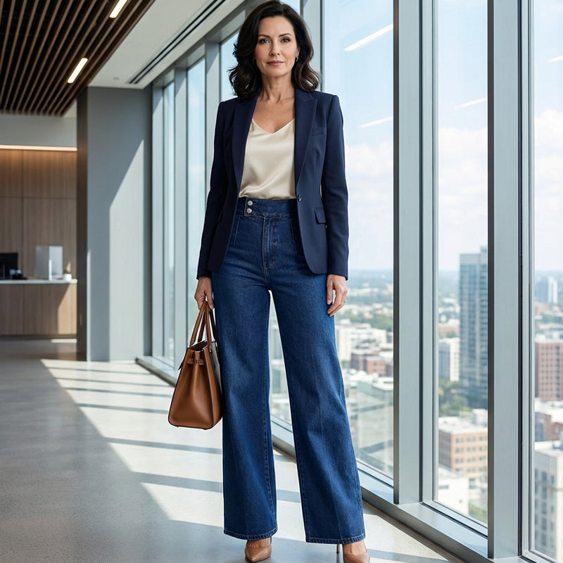 📢📢50 % Rabatt!! ⏰Damenjeans mit hoher Taille und weitem Bein