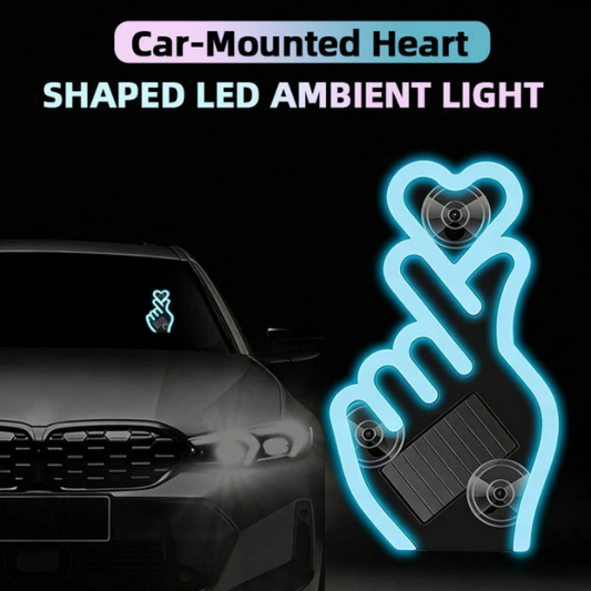 🚗 60% RABATT! 💖 Solar LED-Herz Auto-Fingerring – Dekorativ, Einfach zu Montieren & Automatisches Leuchten bei Nacht ✨