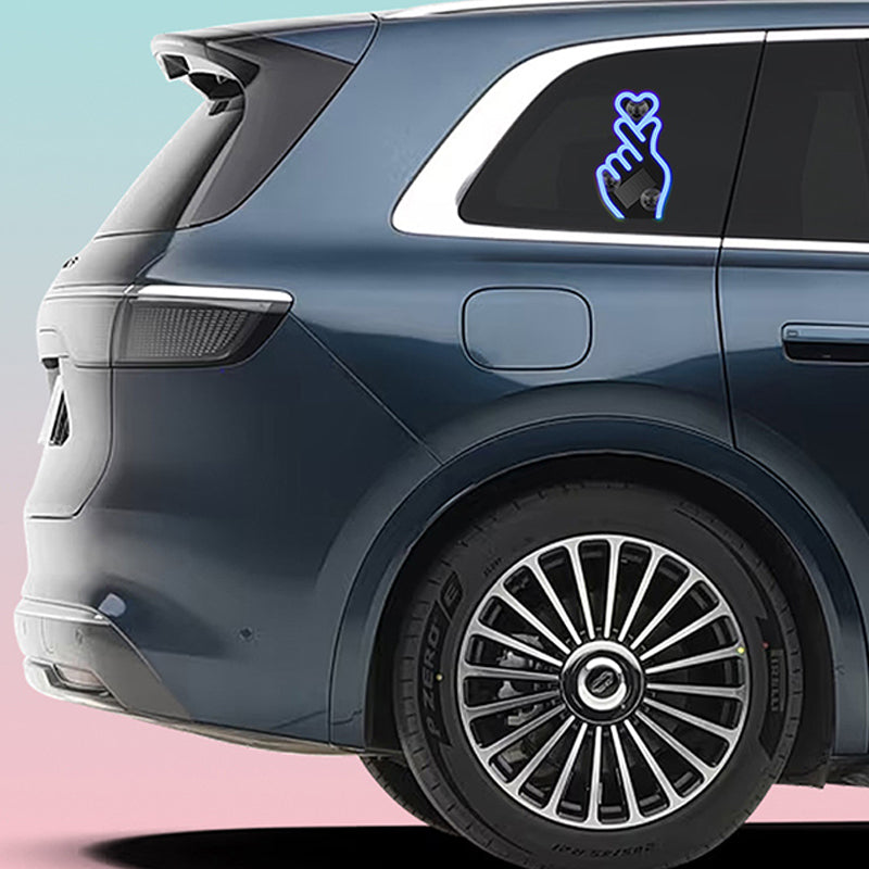 🚗 60% RABATT! 💖 Solar LED-Herz Auto-Fingerring – Dekorativ, Einfach zu Montieren & Automatisches Leuchten bei Nacht ✨