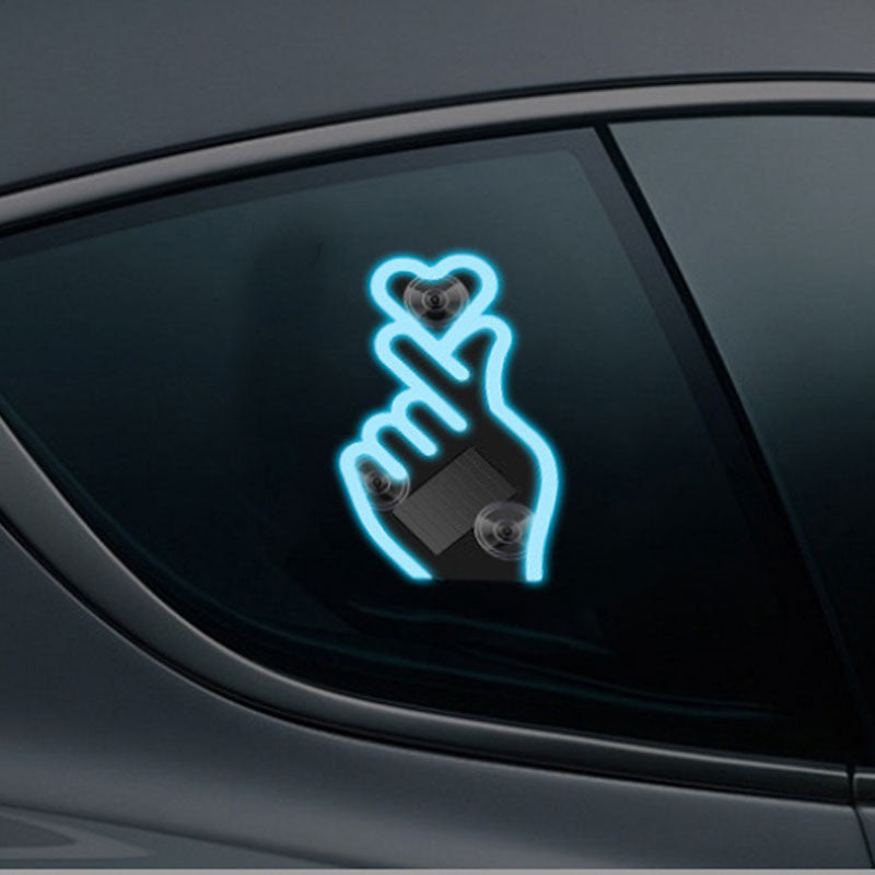 🚗 60% RABATT! 💖 Solar LED-Herz Auto-Fingerring – Dekorativ, Einfach zu Montieren & Automatisches Leuchten bei Nacht ✨