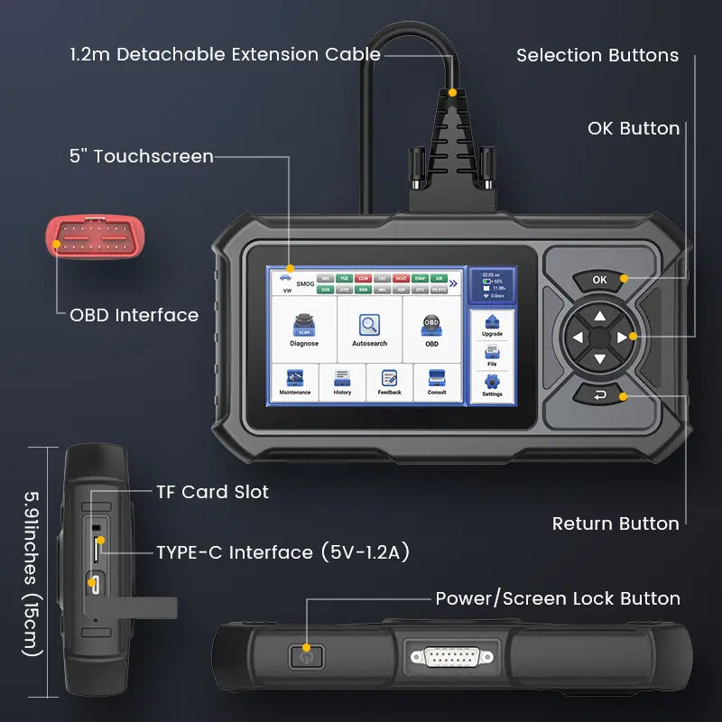 Multifunktionaler OBD2-Diagnosescanner für Fahrzeugmotore