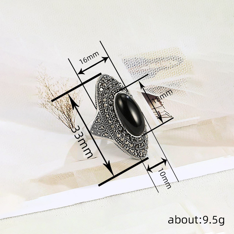 🔥Solange der Vorrat reicht 50 % Rabatt!🎉Dunkler Boho-Barockring für Damen – Vintage & individuell 🖤✨