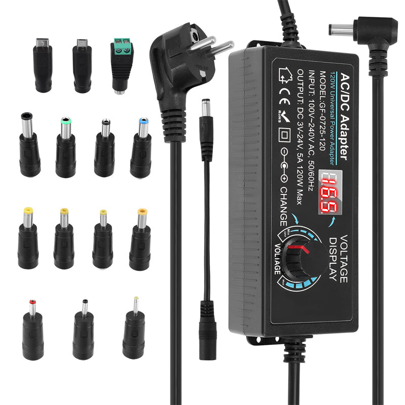 📢📢50 % Rabatt!! ⏰Einstellbares 3V–24V 3A Universal-AC/DC-Netzteil
