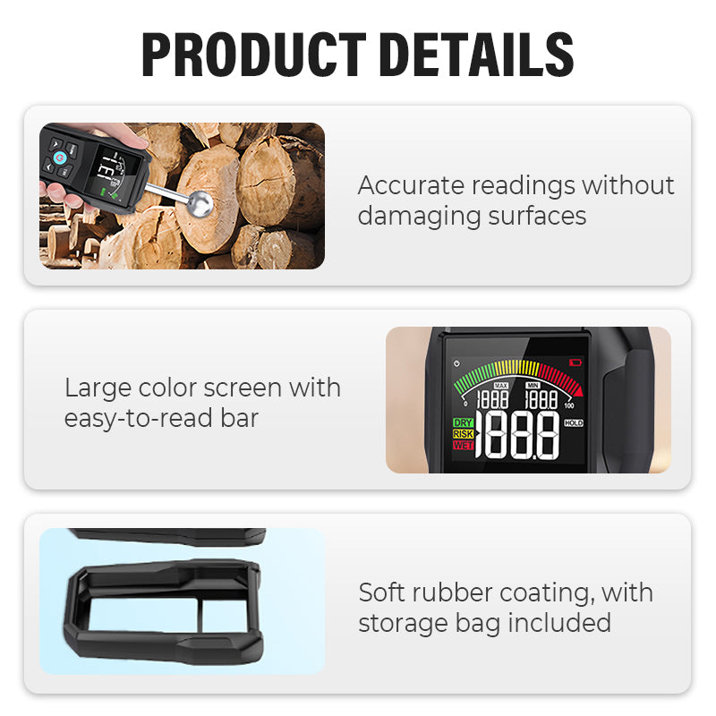 Pinloses zerstörungsfreies Feuchtigkeitsmessgerät
