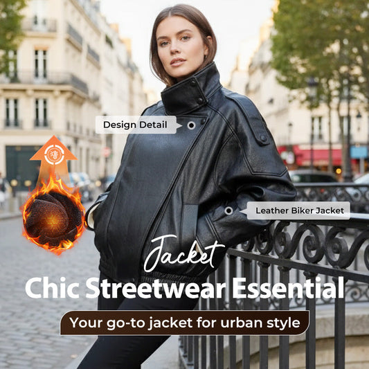 🎁2026 Neuheiten 50 % RABATT💥Coole Bikerjacke aus Kunstleder🧥