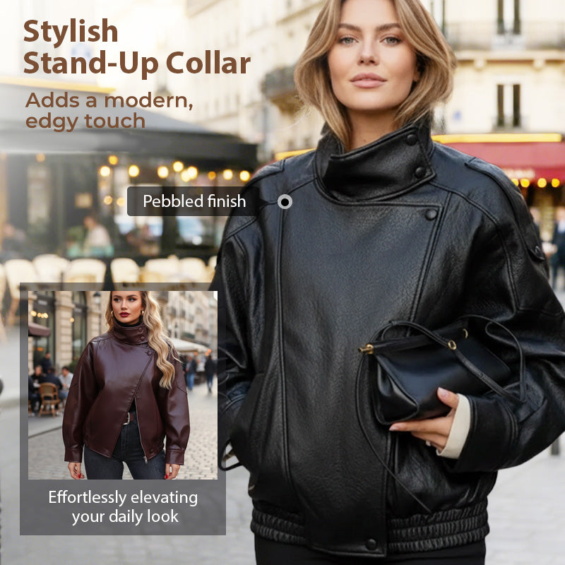 🎁2026 Neuheiten 50 % RABATT💥Coole Bikerjacke aus Kunstleder🧥