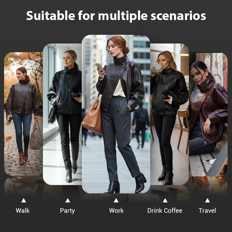 🎁2026 Neuheiten 50 % RABATT💥Coole Bikerjacke aus Kunstleder🧥