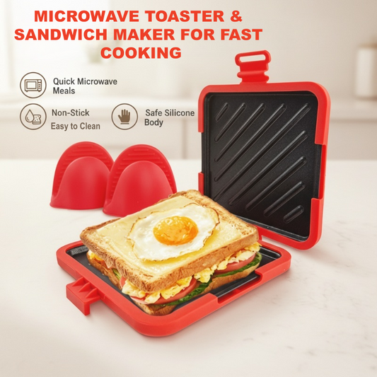 🥪 50% RABATT! 🔥🍳Mikrowellen-Toaster & Sandwichmaker – Schnelle 3-Minuten-Zubereitung, Antihaft-Beschichtung & Leichte Reinigung 💡