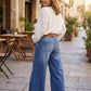 Damen-Vintage-Hochbund-Weitbeinjeans