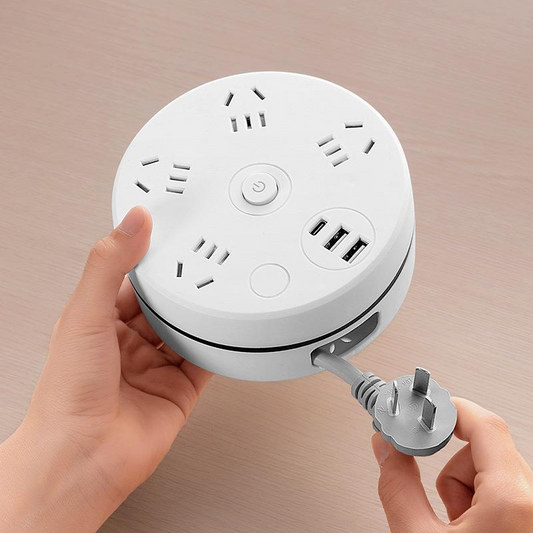 🔌 50% RABATT! 🏠 Runde Steckdosenleiste mit Kabelaufwicklung – Integrierter Schalter, 3 USB-Anschlüsse & Platzsparendes Design ✨
