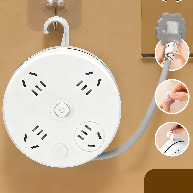 🔌 50% RABATT! 🏠 Runde Steckdosenleiste mit Kabelaufwicklung – Integrierter Schalter, 3 USB-Anschlüsse & Platzsparendes Design ✨