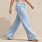🔥Solange der Vorrat reicht 50 % Rabatt!🎉High-Waist Jeans mit weitem Bein und ausgefranstem Saum