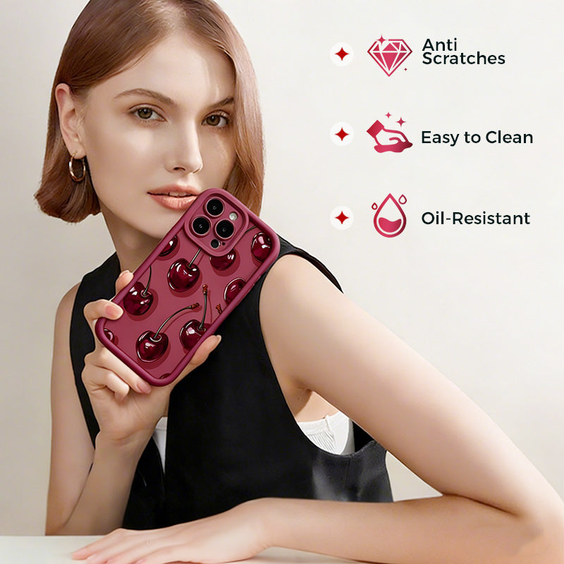 🍒Schutz-Hülle für Handys mit Kirschmuster für die 12-17-Serie