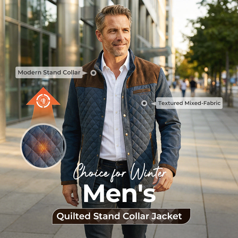 Gesteppte Herrenjacke mit Stehkragen