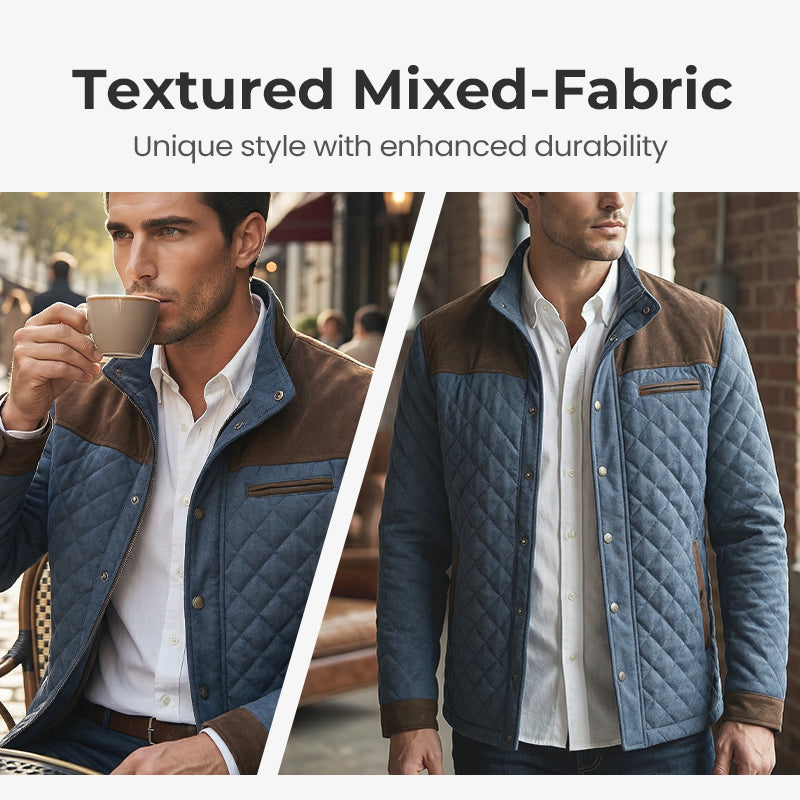 Gesteppte Herrenjacke mit Stehkragen