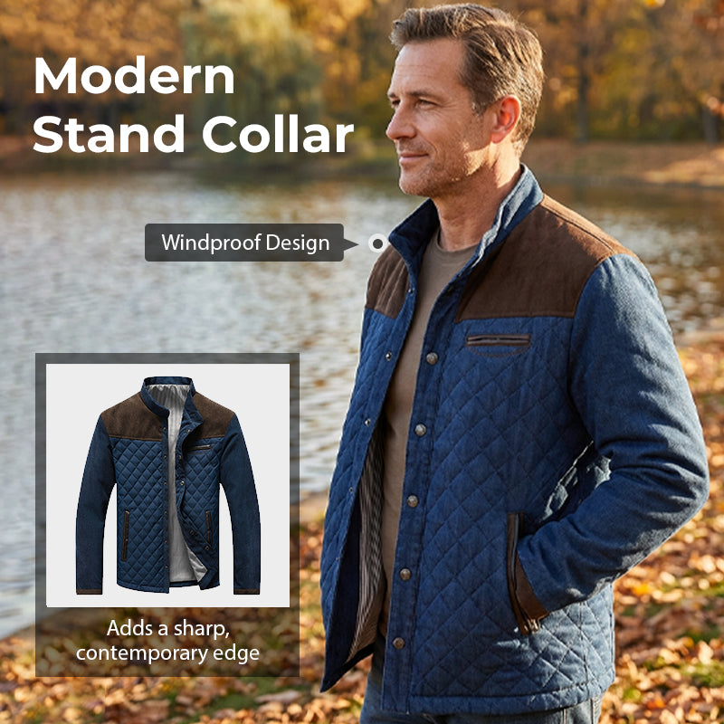 Gesteppte Herrenjacke mit Stehkragen