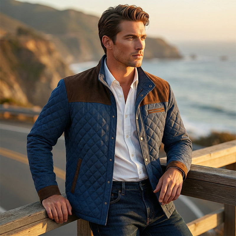 Gesteppte Herrenjacke mit Stehkragen