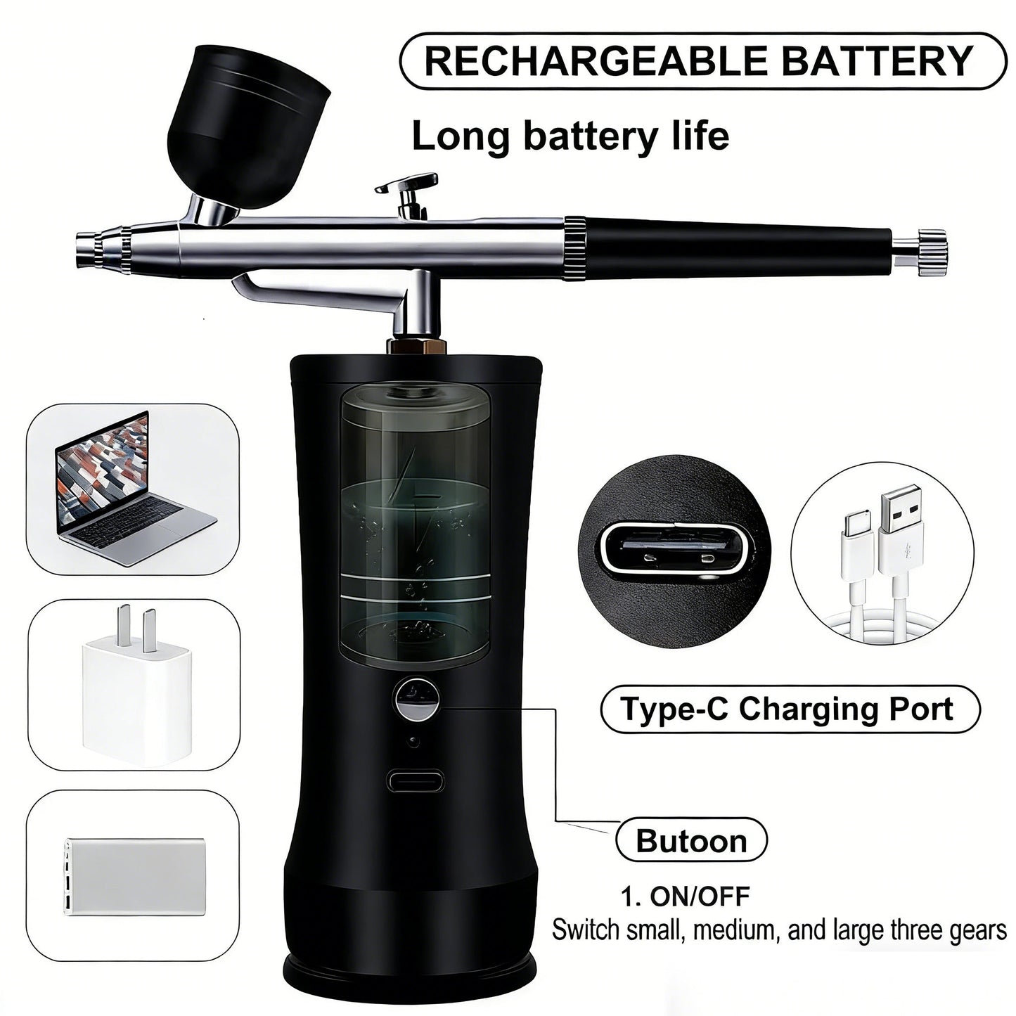 ⚡ Blitzangebot nur für 3 Stunden 🛠️ Kabelloses tragbares Airbrush-Set mit Kompressor