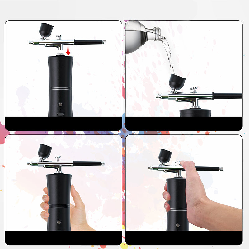 ⚡ Blitzangebot nur für 3 Stunden 🛠️ Kabelloses tragbares Airbrush-Set mit Kompressor