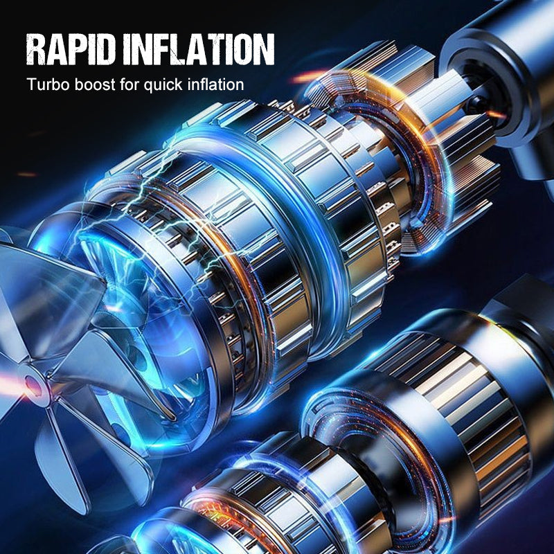Kabelloser tragbarer Hand-Reifenfüller für Autos✨✨1s Inflation – Dual Motor Boosting, Universal-Luftpumpe für Autos, Elektrofahrzeuge, Motorräder, Fahrräder und Ballaufpumpen