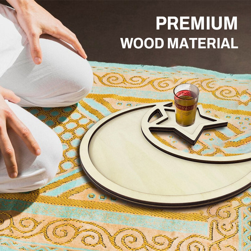 Ramadan-Holzschale mit Mond- und Sternmotiv – für die Eid-Verpflegung