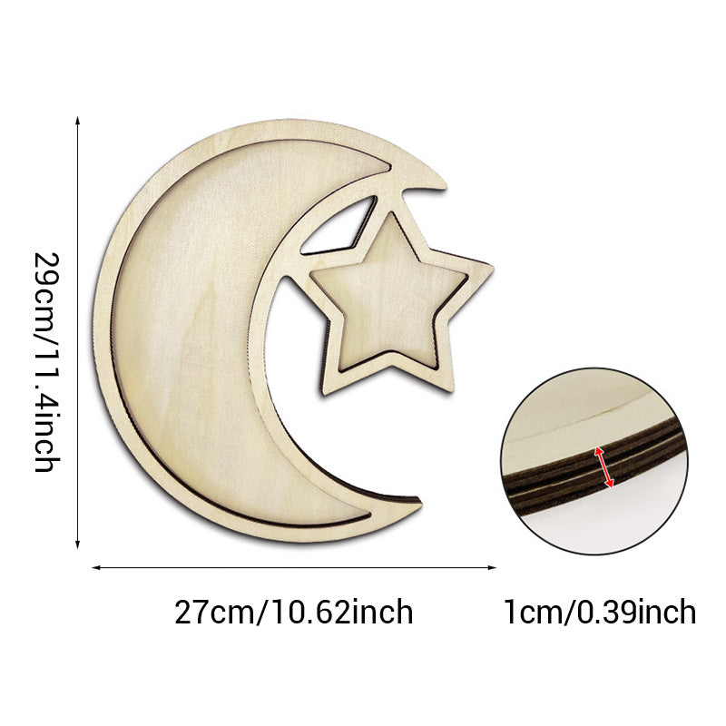 Ramadan-Holzschale mit Mond- und Sternmotiv – für die Eid-Verpflegung